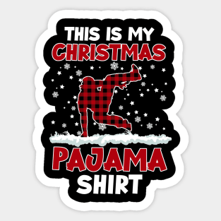 Buffalo Red Plaid Parkour This Is My Christmas Pajama Sticker